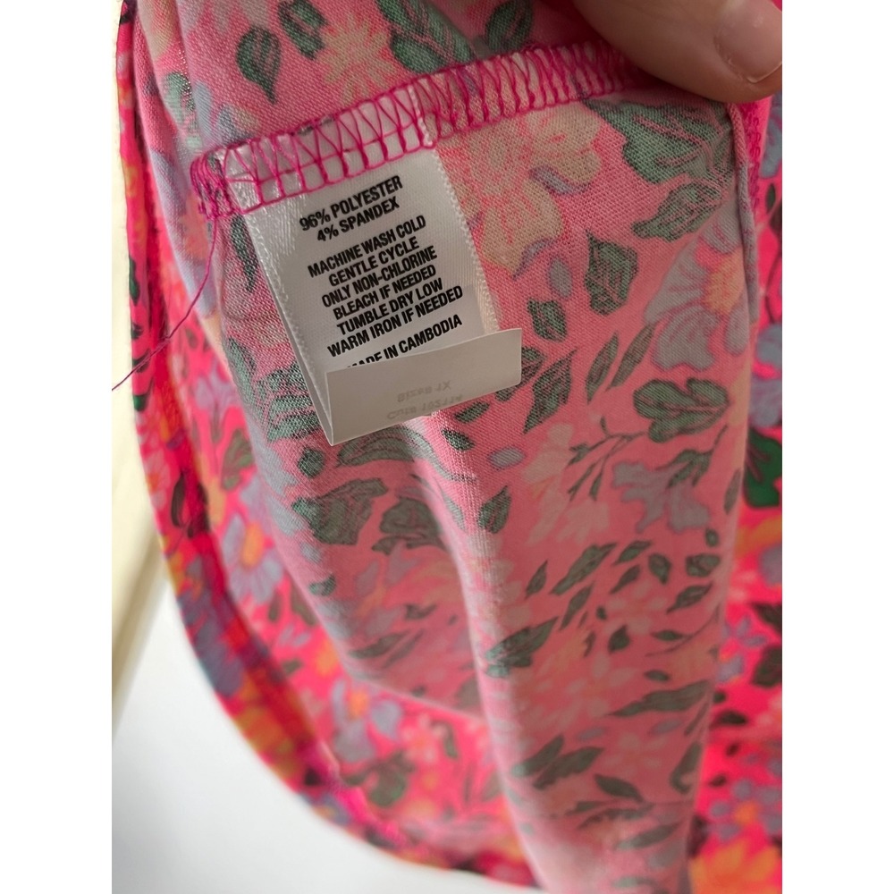 Kim Rogers Plus Size 1X Pink‎ Floral V-Neck 3/4 Sleeve Top Shirt - Picture 3 of 6